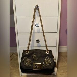 Tulip Print Embroidery Signature Coach Purse